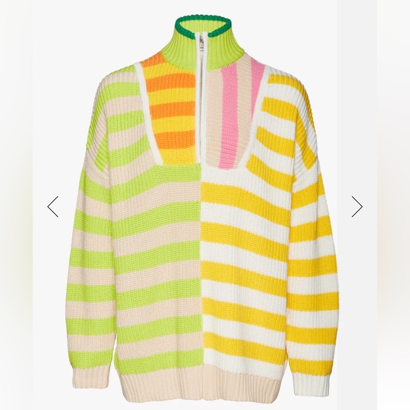 NWT STAUD HAMPTON SWEATER CAPRI STRIPE MULTI - Medium - Picture 2 of 6